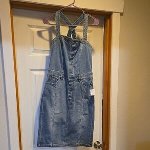 William Rast Blue Denim Overall Dress